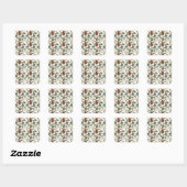 Giraffenmuster | farbiges Blumenmuster Quadratischer Aufkleber (Blatt)