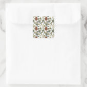 Giraffenmuster | farbiges Blumenmuster Quadratischer Aufkleber (Tasche)