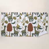 Giraffenmuster | farbiges Blumenmuster Strandtuch (Vorderseite)