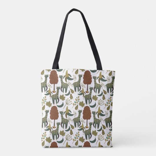 Giraffenmuster | farbiges Blumenmuster Tasche (Rückseite)