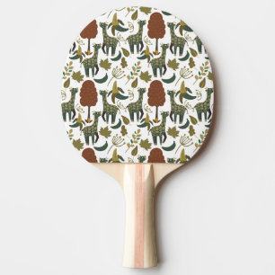 Giraffenmuster farbiges Blumenmuster Tischtennis Schläger