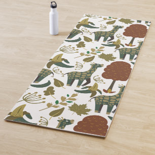 Giraffenmuster farbiges Blumenmuster Yogamatte