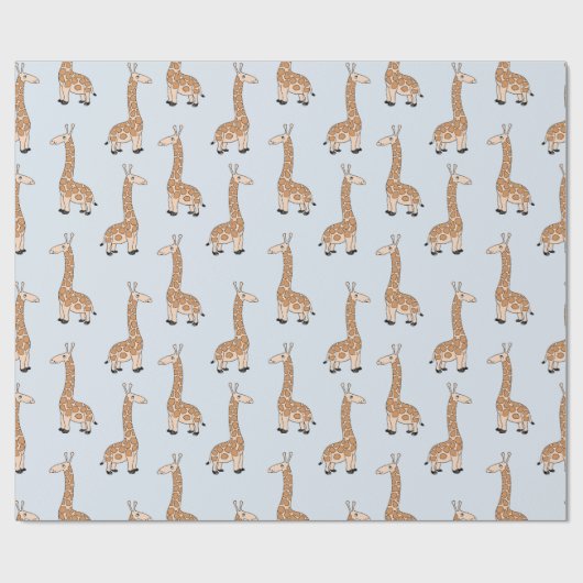 Giraffenmuster für Kinder | Light Blue Geschenkpapier (Flach)