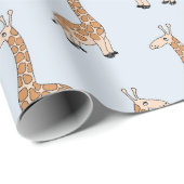 Giraffenmuster für Kinder | Light Blue Geschenkpapier (Rolleneckpunkt)