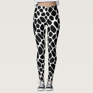 Giraffenmuster in Schwarz und Weiß Leggings