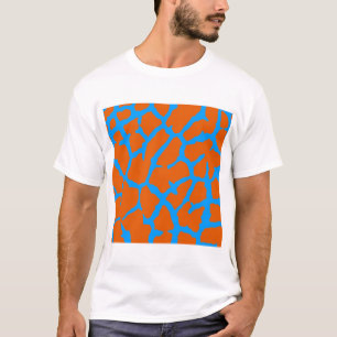 Giraffenmuster Orange Cyan T-Shirt