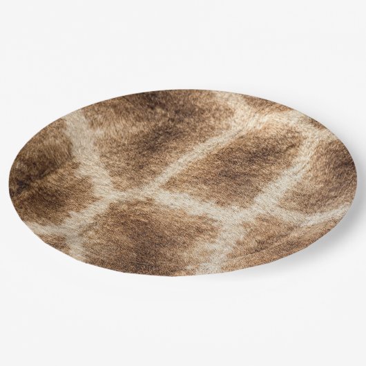 Giraffenmuster Pappteller (Schrägansicht)