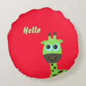 Giraffenmuster Rundes Kissen (Rückseite)