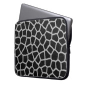 Giraffenmuster Schwarz-Weiß Laptopschutzhülle (Vorderseite Links)