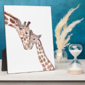 Giraffenmutter mit Baby Fotoplatte (Seite)