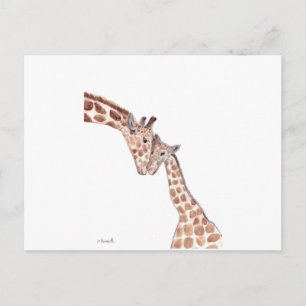 Giraffenmutter mit Baby Postkarte
