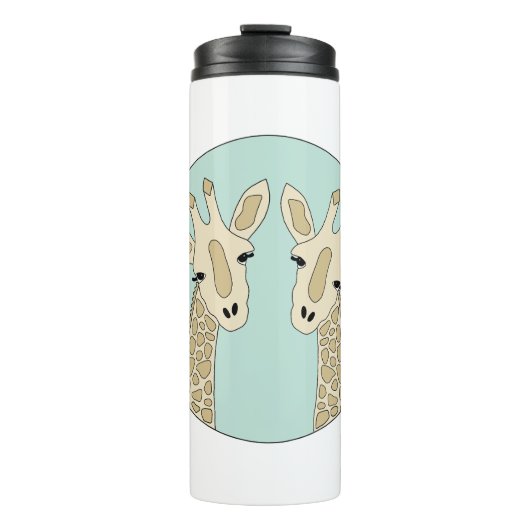 Giraffenpaar grün thermosbecher (Vorderseite)