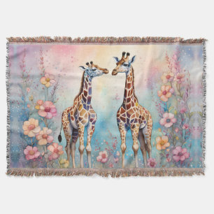 Giraffenparadies in einem pastellfarbenen Garten Decke