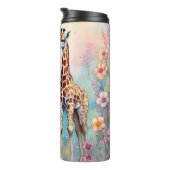 Giraffenparadies in Liebe im Pastelgarten Thermosbecher (Nach rechts gedreht)