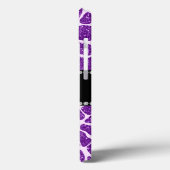 Giraffenprint für lila Monogramm-Glitzer Case-Mate iPhone Hülle (Rückseite / Links)