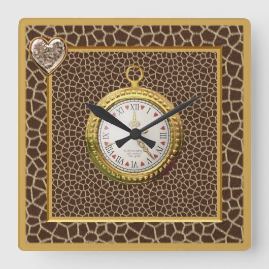 Giraffenprint, Herz Jewel & Gold Uhr (Vorderseite)