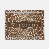 Giraffenprint mit Namen und Monogramm Fußmatte (Vorderseite)
