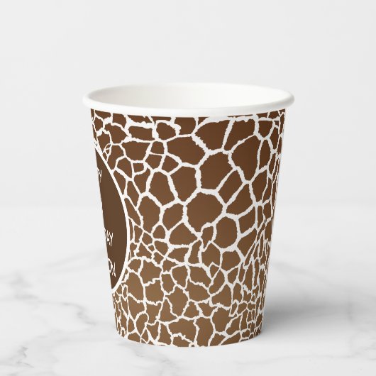 Giraffenprint Pappbecher (Rückseite)