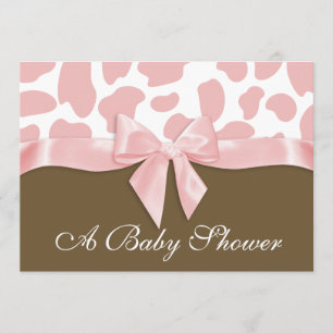 GiraffenSpots und Pink Bow Babydusche Einladung