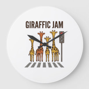 Giraffenstau Lustiger Giraffenübergang Vintage Vek Große Wanduhr