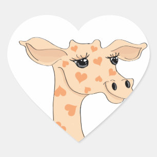 Giraffensticker Herz-Aufkleber