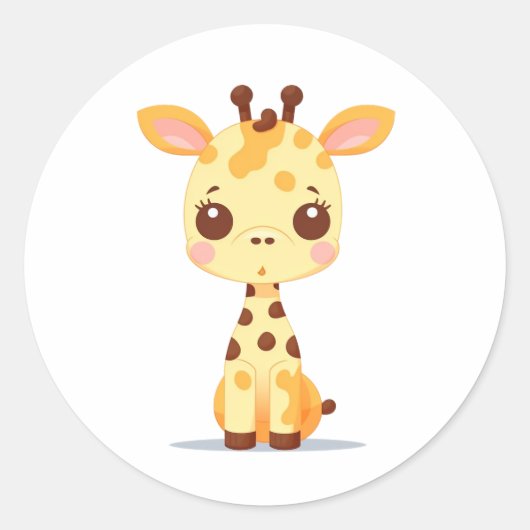 Giraffensticker Runder Aufkleber (Vorderseite)