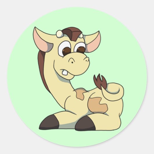 Giraffensticker Runder Aufkleber (Vorderseite)