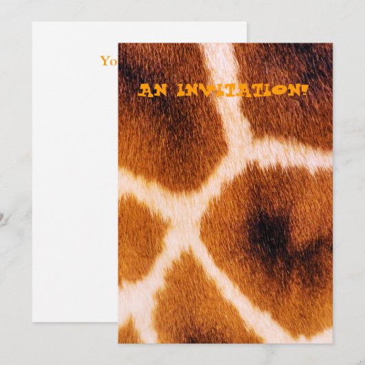 GIRAFFES EINLADUNG (Vorne/Hinten)