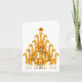 Giraffes Forming Christmas Tree Lights Star Safari Karte (Vorderseite)