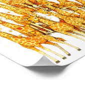 Giraffes Forming Christmas Tree Lights Star Safari Poster (Ecke)