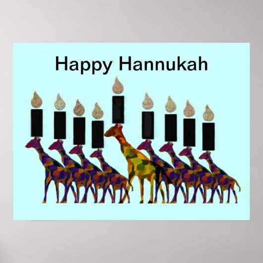 Giraffes Hannukah Print Poster (Vorne)