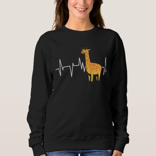 Giraffes Heartbeat ECG Giraffe African Animals Sweatshirt (Vorderseite)