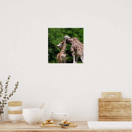 Giraffes Hugging Poster (Küche)
