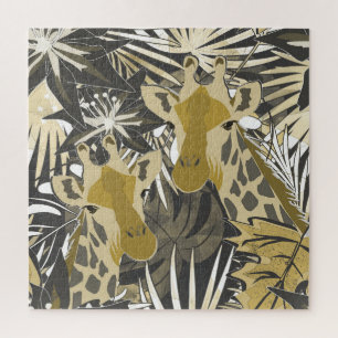 Giraffes in the night forest. puzzle