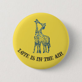 Giraffes Kiss Button