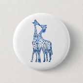 Giraffes Kiss Round Abzeichen Button (Vorderseite)