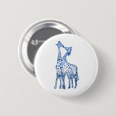 Giraffes Kiss Round Abzeichen Button (Vorne & Hinten)