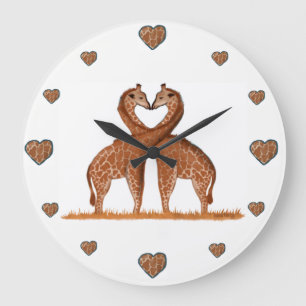 Giraffes Love Cute Clocks Große Wanduhr