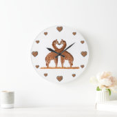 Giraffes Love Cute Clocks Große Wanduhr (Zuhause)