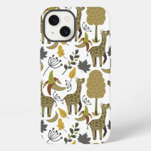 Giraffes nahtloses Muster gelb weiß hoch iPhone 13 Hülle