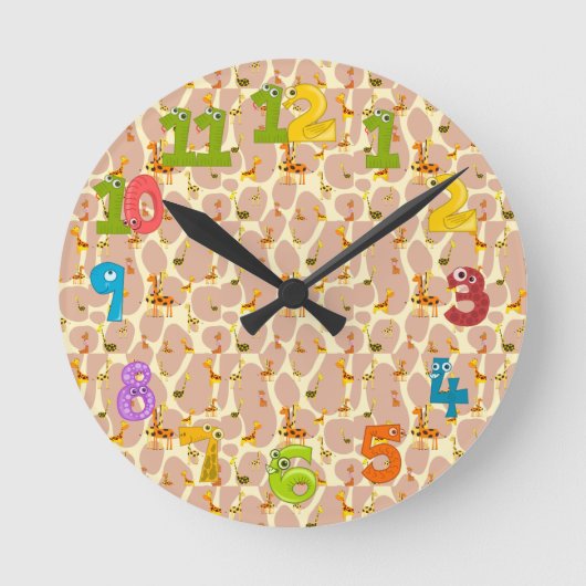 Giraffes Round Clock Runde Wanduhr (Vorderseite)