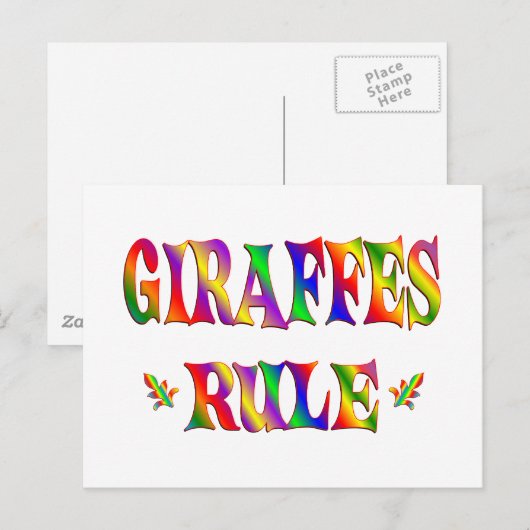 GIRAFFES RULE POSTKARTE (Vorne/Hinten)