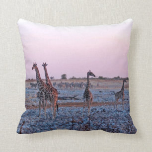 Giraffes Sunset Namibia Africa Kissen