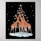 Giraffes Xmas Tree Giraffe Christmas Tree Merry Ch Poster (Vorne)