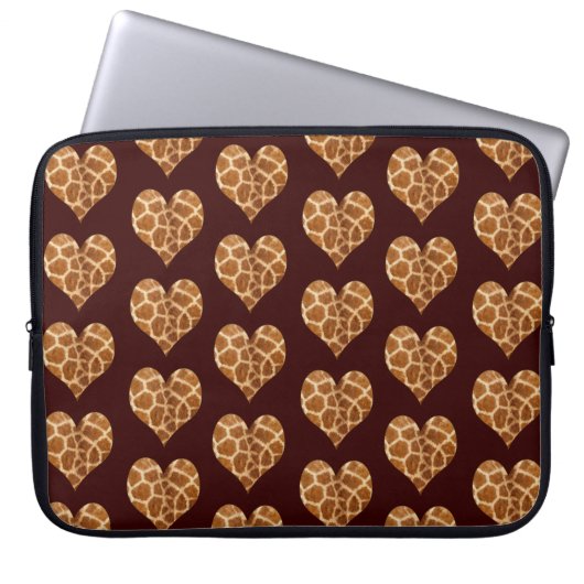 Giraffic Hearts Tiled Pattern Laptopschutzhülle (Vorderseite)