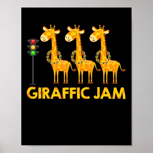 Giraffic Jam Cute Giraffe Traffic Light Poster (Vorne)