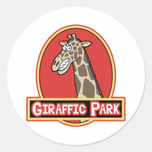 Giraffic Park Runder Aufkleber