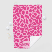 Giraffinerie Monogramm, Hautpink Golfhandtuch (Insitu)