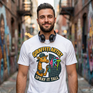 Giraffiti Artist T - Shirt - Funny Graffiti Giraff