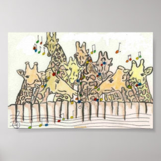 Girafs singen poster